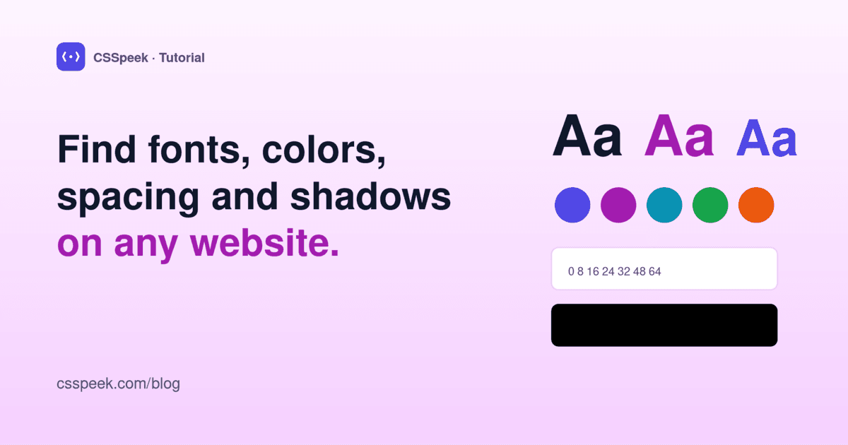 Type sample, color swatches, and spacing ruler layered together